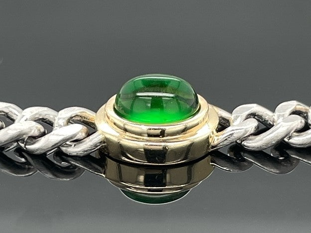 ARMBAND 925/-SILBER BICOLOR MIT BERNSTEIN/PERLMUTT-DUBL. BEH.