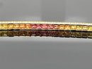ARMBAND AUS 375/- GELBGOLD MIT MULTI SAPHIR (GES.CA. 7,92 ct.)