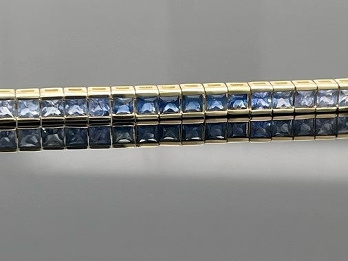 ARMBAND AUS 375/- GELBGOLD MIT MULTI SAPHIR (GES.CA. 7,92 ct.)