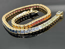 ARMBAND AUS 375/- GELBGOLD MIT MULTI SAPHIR (GES.CA. 7,92 ct.)