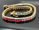 ARMBAND AUS 375/- GELBGOLD MIT MULTI SAPHIR (GES.CA. 7,92 ct.)