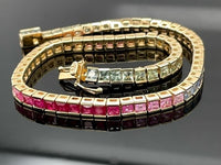 ARMBAND AUS 375/- GELBGOLD MIT MULTI SAPHIR (GES.CA. 7,92 ct.)