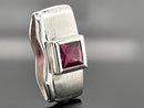 GLEITER AUS 925/- SILBER RHODINIERT MIT RHODOLITH (CA.0,82 ct.)