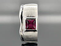 GLEITER AUS 925/- SILBER RHODINIERT MIT RHODOLITH (CA.0,82 ct.)