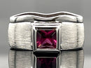 GLEITER AUS 925/- SILBER RHODINIERT MIT RHODOLITH (CA.0,82 ct.)