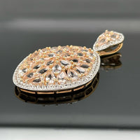 ANHÄNGER AUS 925/- SILBER VERGOLDET MIT MORGANIT & ZIRKON