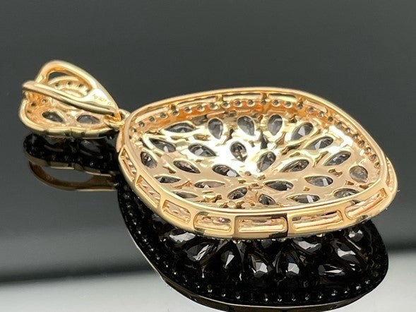 ANHÄNGER AUS 925/- SILBER VERGOLDET MIT MORGANIT & ZIRKON