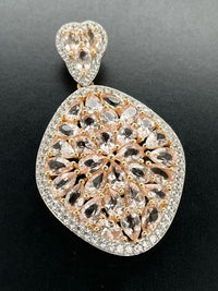 ANHÄNGER AUS 925/- SILBER VERGOLDET MIT MORGANIT & ZIRKON