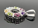 ANHÄNGER AUS 925/- SILBER RHODINIERT MIT MULTI EDELSTEINE