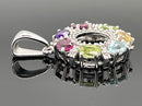 ANHÄNGER AUS 925/- SILBER RHODINIERT MIT MULTI EDELSTEINE