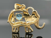 ANHÄNGER AUS 925/- SILBER VERGOLDET MIT BLAUTOPAS BEH. & ZIRKON