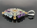 ANHÄNGER AUS 925/- SILBER RHODINIERT MIT MULTI EDELSTEINE