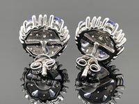 OHRSTECKER AUS 925/- SILBER RHODINIERT MIT TANSANIT & ZIRKON