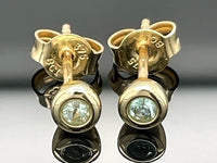 OHRSTECKER AUS 375/- GELBGOLD MIT PARAIBA-TURMALIN (GES.CA.0,12CT.)