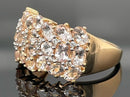 RING AUS 925/- SILBER VERGOLDET MIT MORGANIT & ZIRKON