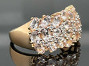 RING AUS 925/- SILBER VERGOLDET MIT MORGANIT & ZIRKON