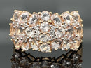 RING AUS 925/- SILBER VERGOLDET MIT MORGANIT & ZIRKON