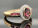 RING AUS 925/- SILBER VERGOLDET MIT PINK TURMALIN & ZIRKON