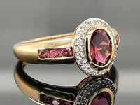 RING AUS 925/- SILBER VERGOLDET MIT PINK TURMALIN & ZIRKON