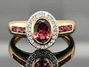 RING AUS 925/- SILBER VERGOLDET MIT PINK TURMALIN & ZIRKON