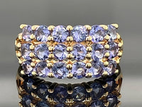 RING AUS 925/- SILBER VERGOLDET MIT TANSANIT