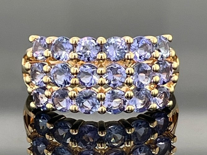 RING AUS 925/- SILBER VERGOLDET MIT TANSANIT