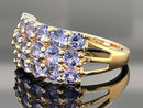 RING AUS 925/- SILBER VERGOLDET MIT TANSANIT