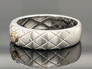 RING AUS 925/- SILBER & 375/- GELBGOLD MIT BRILLANT (CA.0,05 ct.)