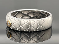 RING AUS 925/- SILBER & 375/- GELBGOLD MIT BRILLANT (CA.0,05 ct.)