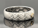 RING AUS 925/- SILBER & 375/- GELBGOLD MIT BRILLANT (CA.0,05 ct.)