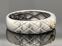 RING AUS 925/- SILBER & 375/- GELBGOLD MIT BRILLANT (CA.0,05 ct.)