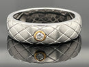 RING AUS 925/- SILBER & 375/- GELBGOLD MIT BRILLANT (CA.0,05 ct.)