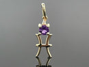 ANHÄNGER "FISCH" AUS 375/- GELBGOLD MIT AMETHYST & DIAMANT (GES. CA. 0,28 ct.)
