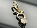 ANHÄNGER "STIER" AUS 375/- GELBGOLD MIT TOPAS & DIAMANT (GES. CA. 0,28 ct.)