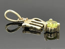 ANHÄNGER "JUNGFRAU" AUS 375/- GELBGOLD MIT PERIDOT & DIAMANT (GES. CA. 0,28 ct.)