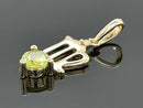 ANHÄNGER "JUNGFRAU" AUS 375/- GELBGOLD MIT PERIDOT & DIAMANT (GES. CA. 0,28 ct.)