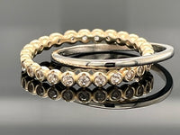 DOPPELRING AUS 925/- SILBER BICOLOR MIT ZIRKON