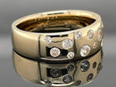 RING AUS 925/- SILBER GELBGOLDPLATTIERT MIT ZIRKON (GES. CA. 0,585 ct.)