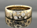 RING AUS 925/- SILBER GELBGOLDPLATTIERT MIT ZIRKON (GES. CA. 0,585 ct.)