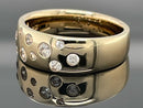 RING AUS 925/- SILBER GELBGOLDPLATTIERT MIT ZIRKON (GES. CA. 0,585 ct.)