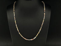 COLLIER 925/- SILBER RHODINIERT MIT MULTI ROHDIAMANT BEH. (GES. CA. 16,0 ct.)