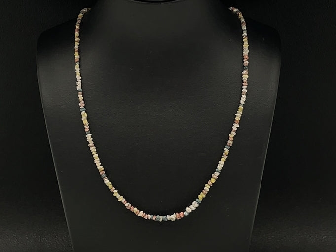 COLLIER 925/- SILBER RHODINIERT MIT MULTI ROHDIAMANT BEH. (GES. CA. 16,0 ct.)