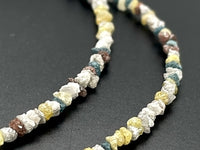 COLLIER 925/- SILBER RHODINIERT MIT MULTI ROHDIAMANT BEH. (GES. CA. 16,0 ct.)