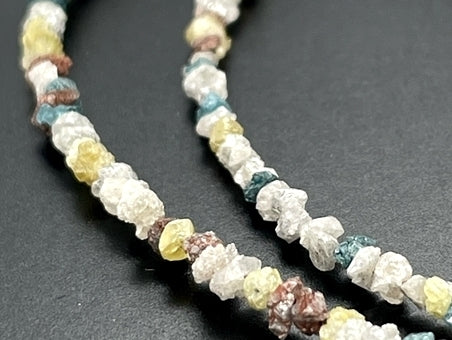 COLLIER 925/- SILBER RHODINIERT MIT MULTI ROHDIAMANT BEH. (GES. CA. 16,0 ct.)