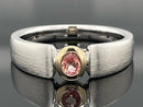 RING AUS 925/- SILBER RHOD/VERG. MIT PADPARADSCHA SAPHIR