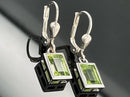 OHRHÄNGER AUS 925/- SILBER RHODINIERT MIT PERIDOT (GES.CA.2,20 ct.)