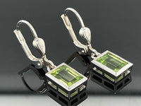 OHRHÄNGER AUS 925/- SILBER RHODINIERT MIT PERIDOT (GES.CA.2,20 ct.)