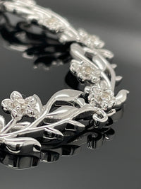 ARMBAND 925/-SILBER RHODINIERT MIT ZIRKON (GES. CA. 0,85 ct.)
