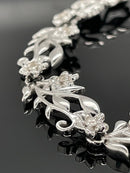 ARMBAND 925/-SILBER RHODINIERT MIT ZIRKON (GES. CA. 0,85 ct.)
