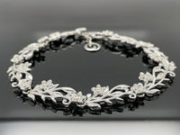 ARMBAND 925/-SILBER RHODINIERT MIT ZIRKON (GES. CA. 0,85 ct.)